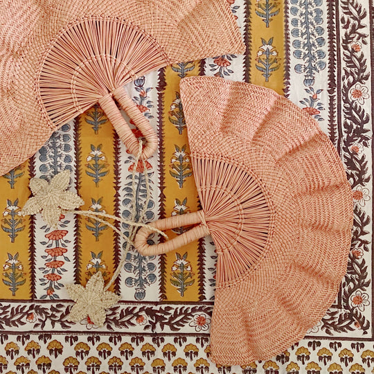 EDISTO HAND FAN, BLUSH